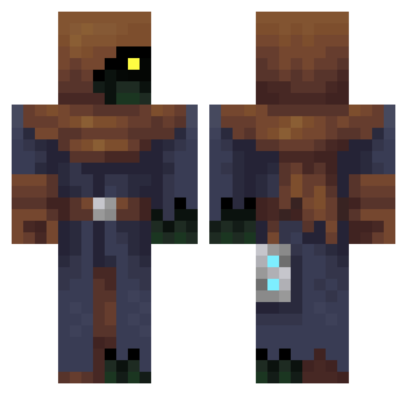 K0M0DOUGH Minecraft skin, front and back view