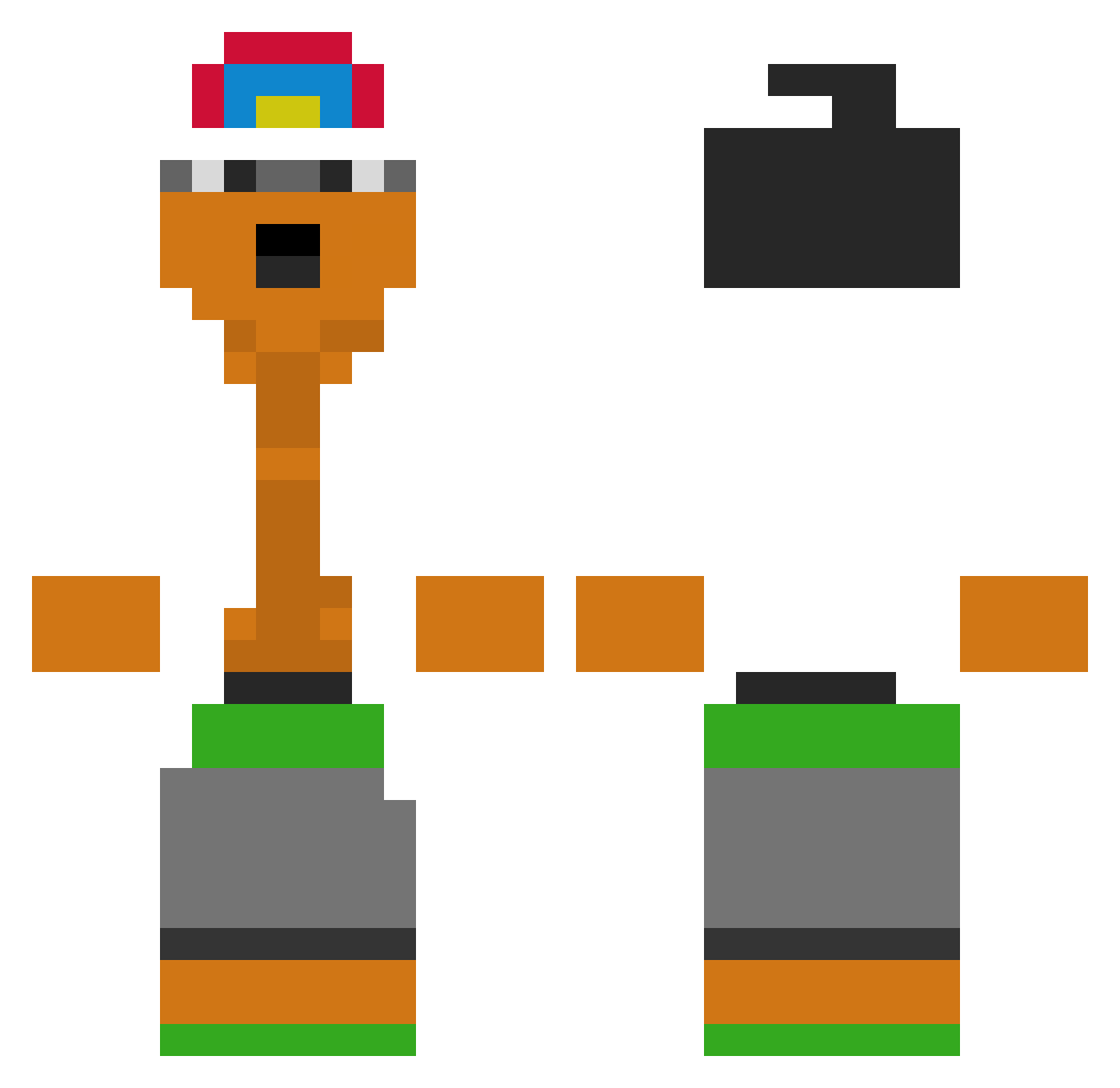 Roiinformatique Minecraft skin, front and back view