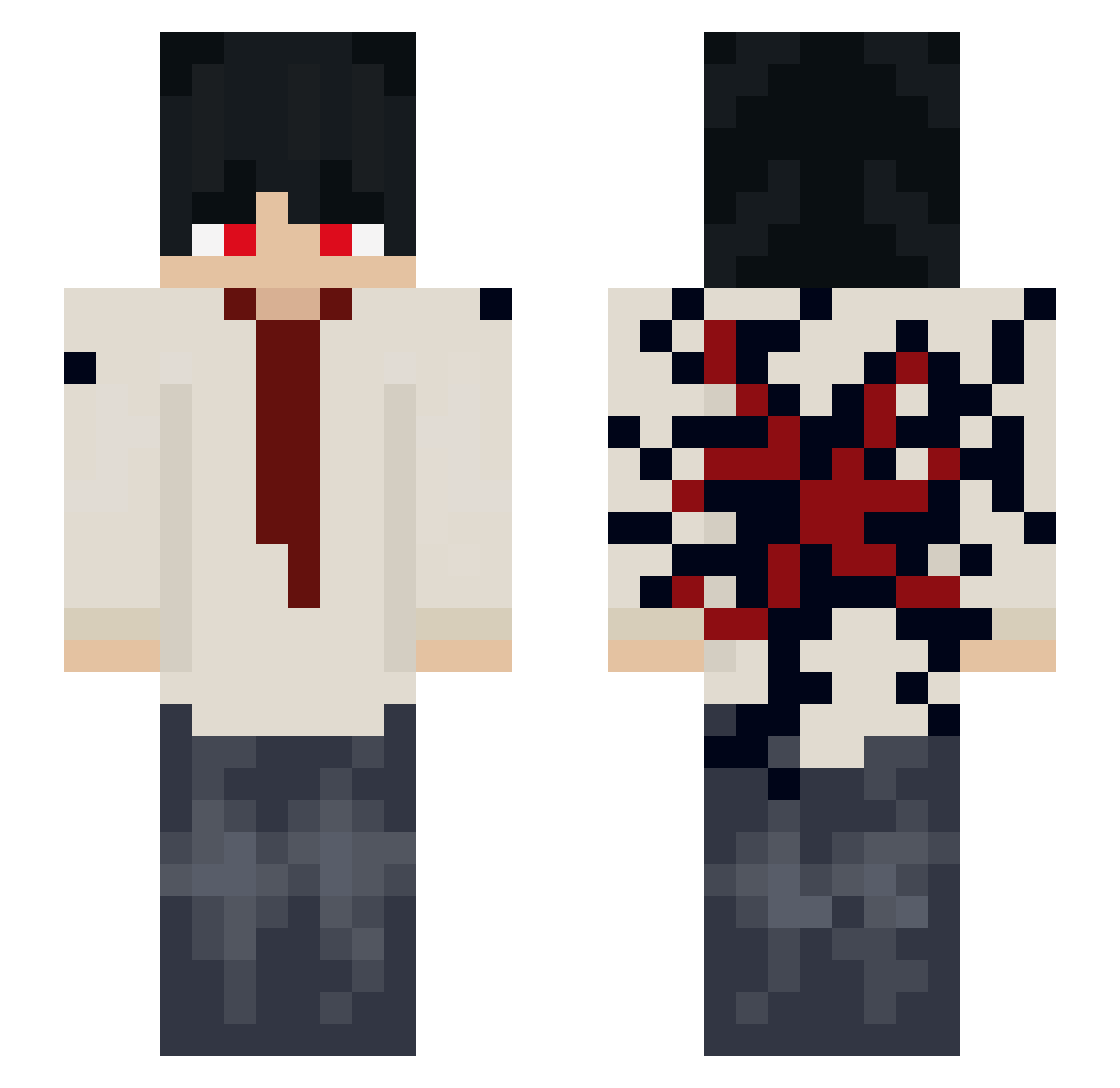 Bl4ke201 Minecraft skin, front and back view