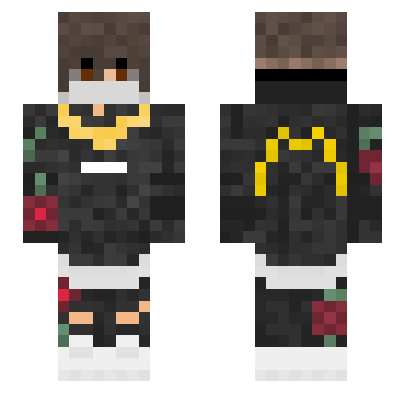 Bumsoon Minecraft skin, front and back view