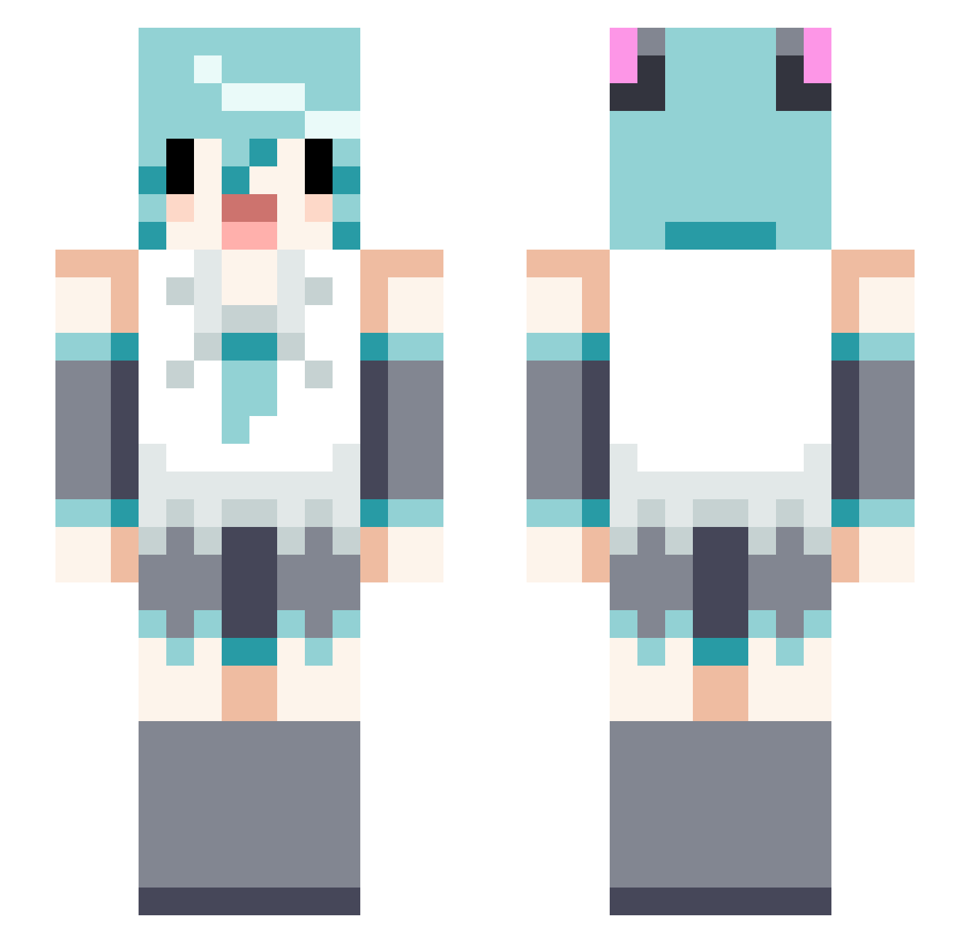 Harmoonie Minecraft skin, front and back view