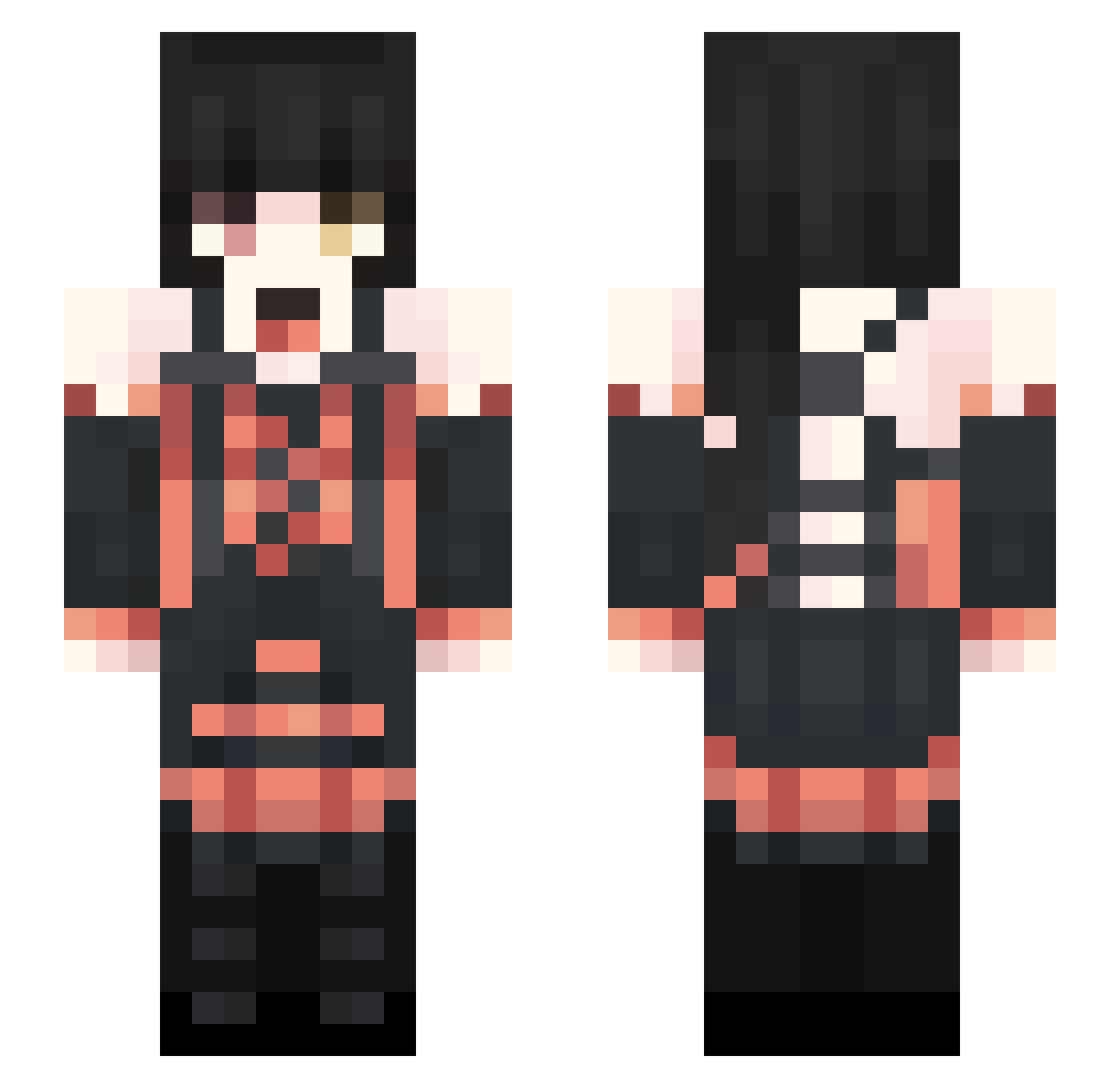 luluyaya Minecraft skin, front and back view