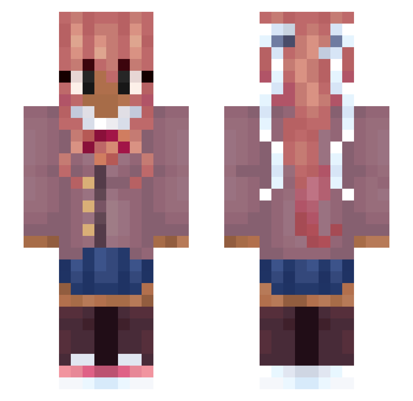 Voom9 Minecraft skin, front and back view
