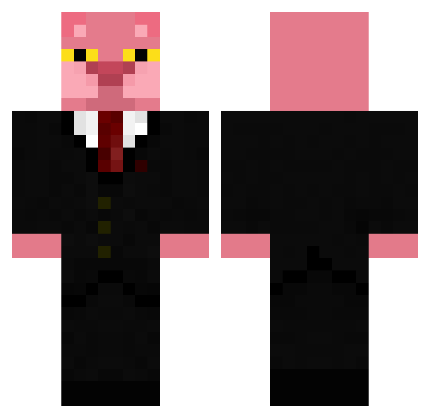 MangoDelFuego Minecraft skin, front and back view