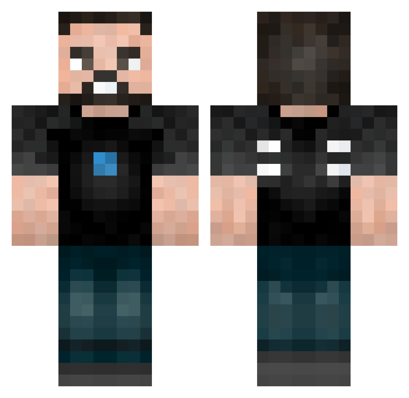 maltek57 Minecraft skin, front and back view