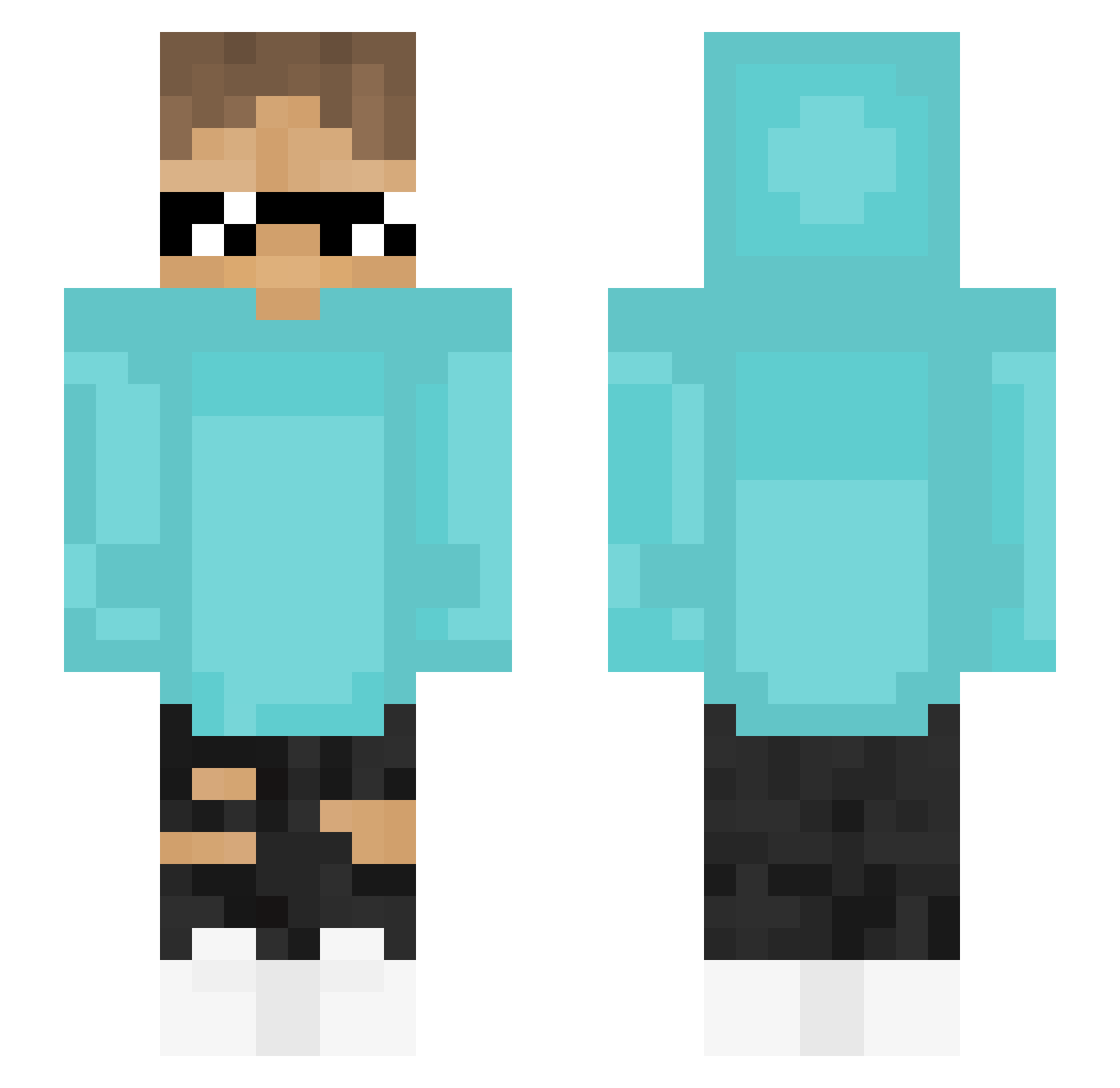 TheNorik Minecraft skin, front and back view