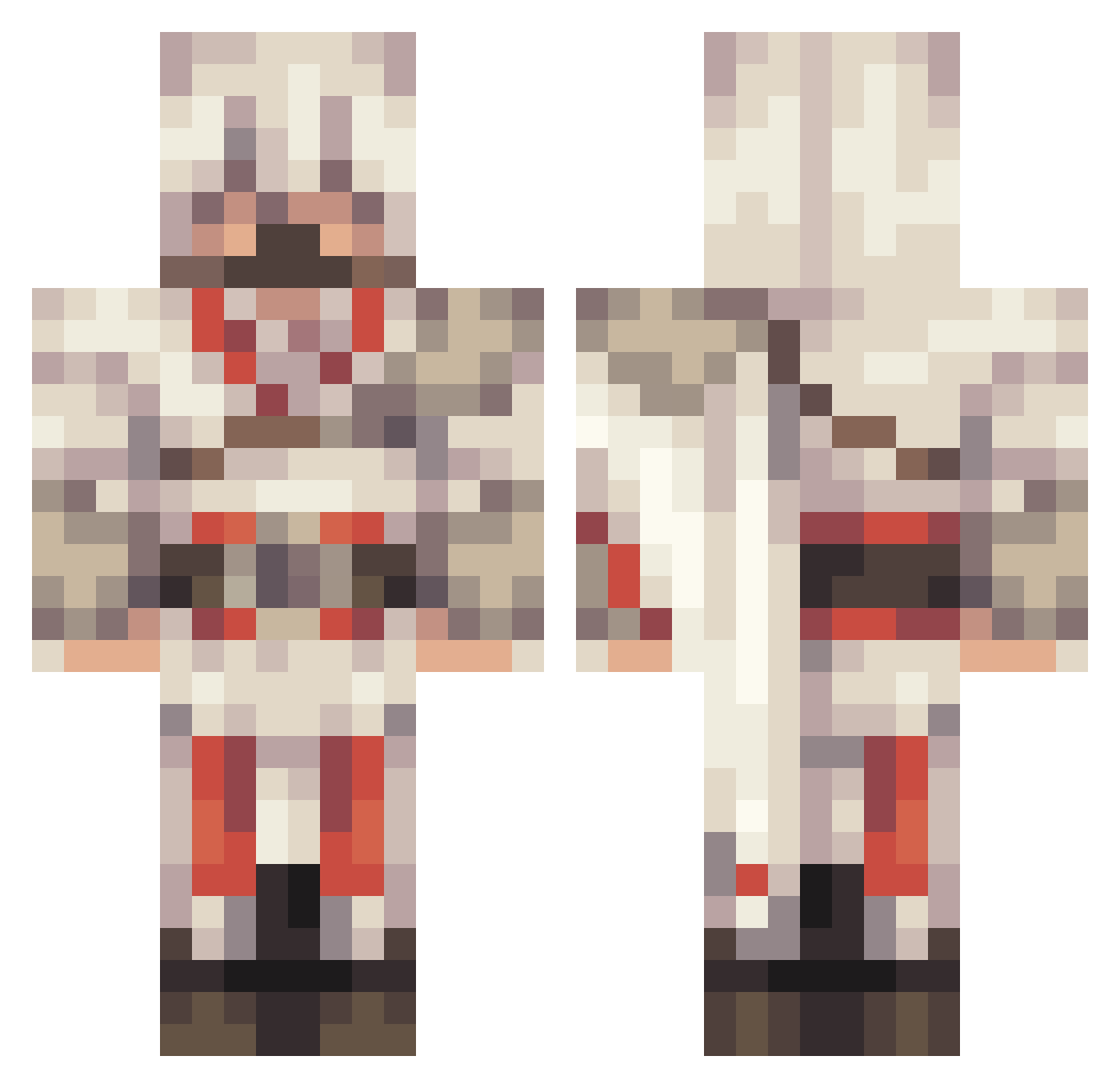 ItsJustJar Minecraft skin, front and back view