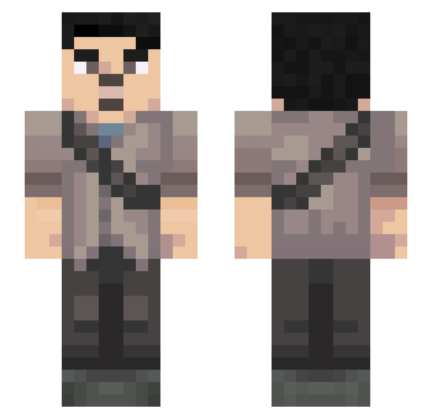 PearlSpamer Minecraft skin, front and back view