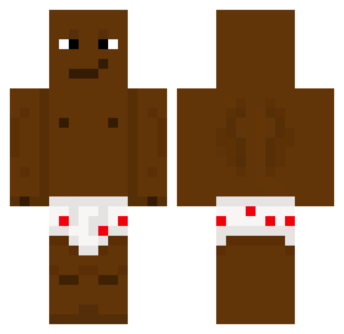 variious Minecraft skin, front and back view