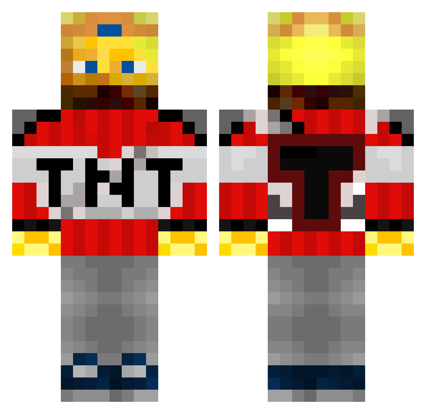 TNTBlazer Minecraft skin, front and back view