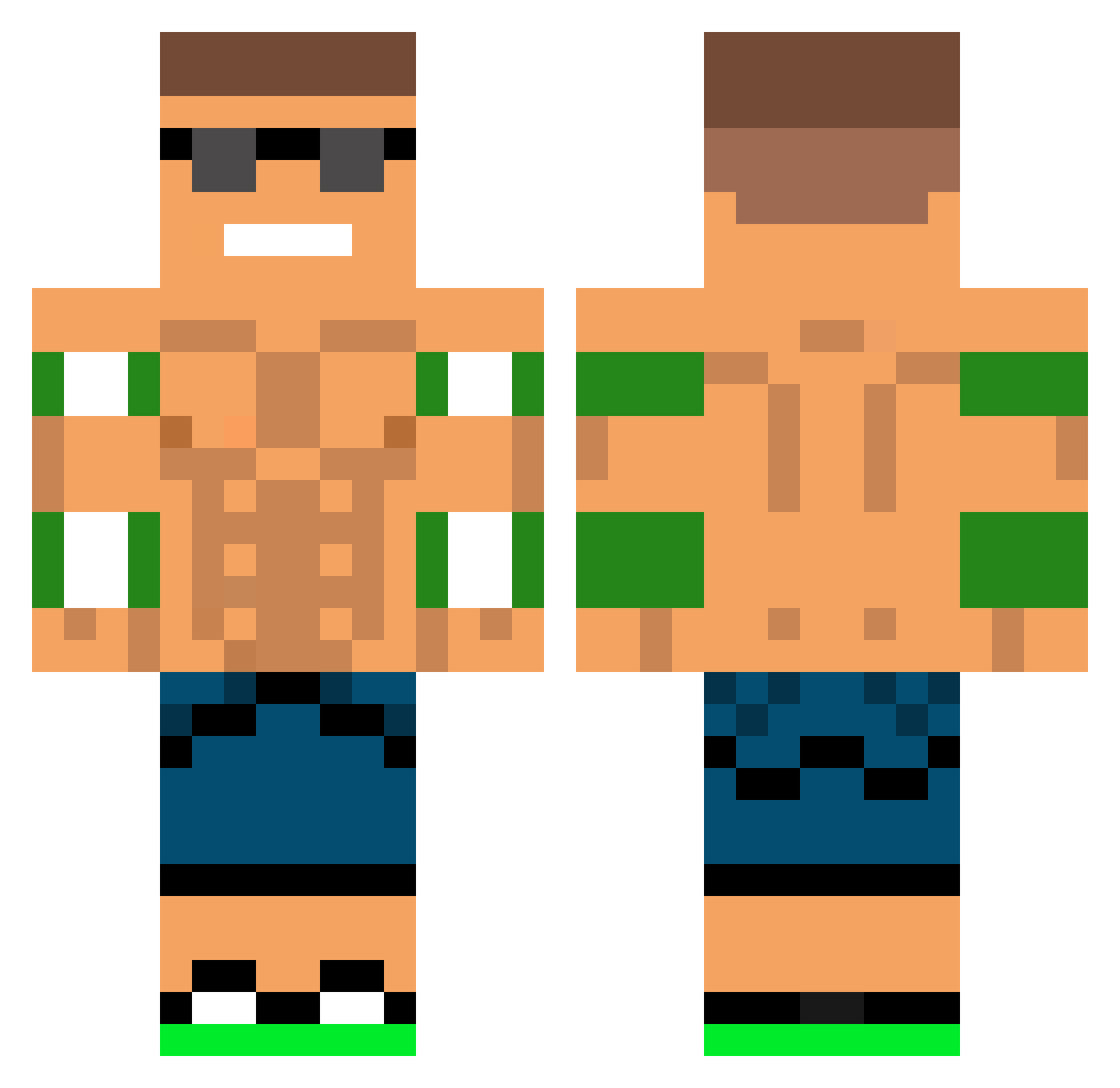 ocdz Minecraft skin, front and back view