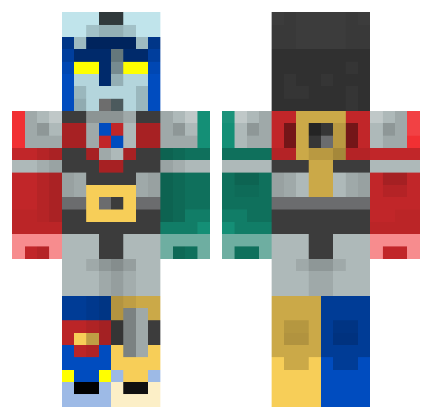 Mister_Hand Minecraft skin, front and back view