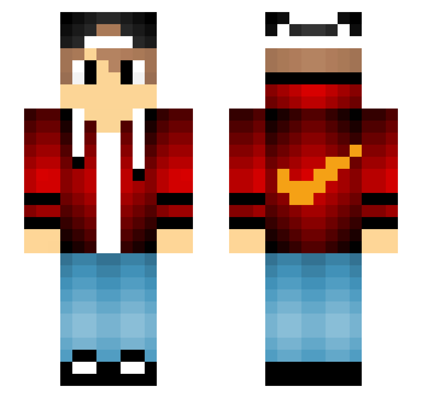 mininsoda14 Minecraft skin, front and back view