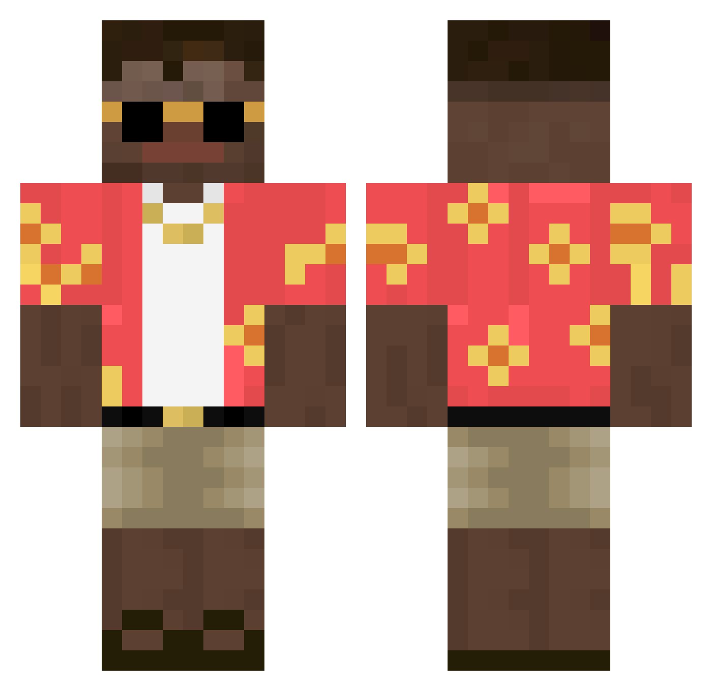 OhLogzy Minecraft skin, front and back view