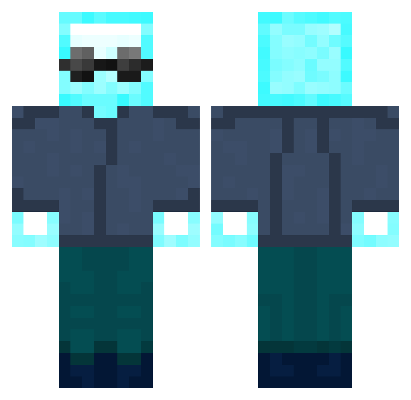 Stratus_1 Minecraft skin, front and back view