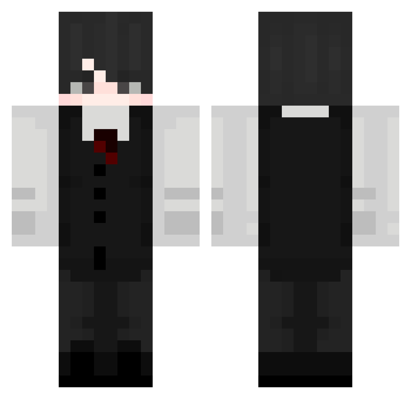 NameFakeeeee Minecraft skin, front and back view