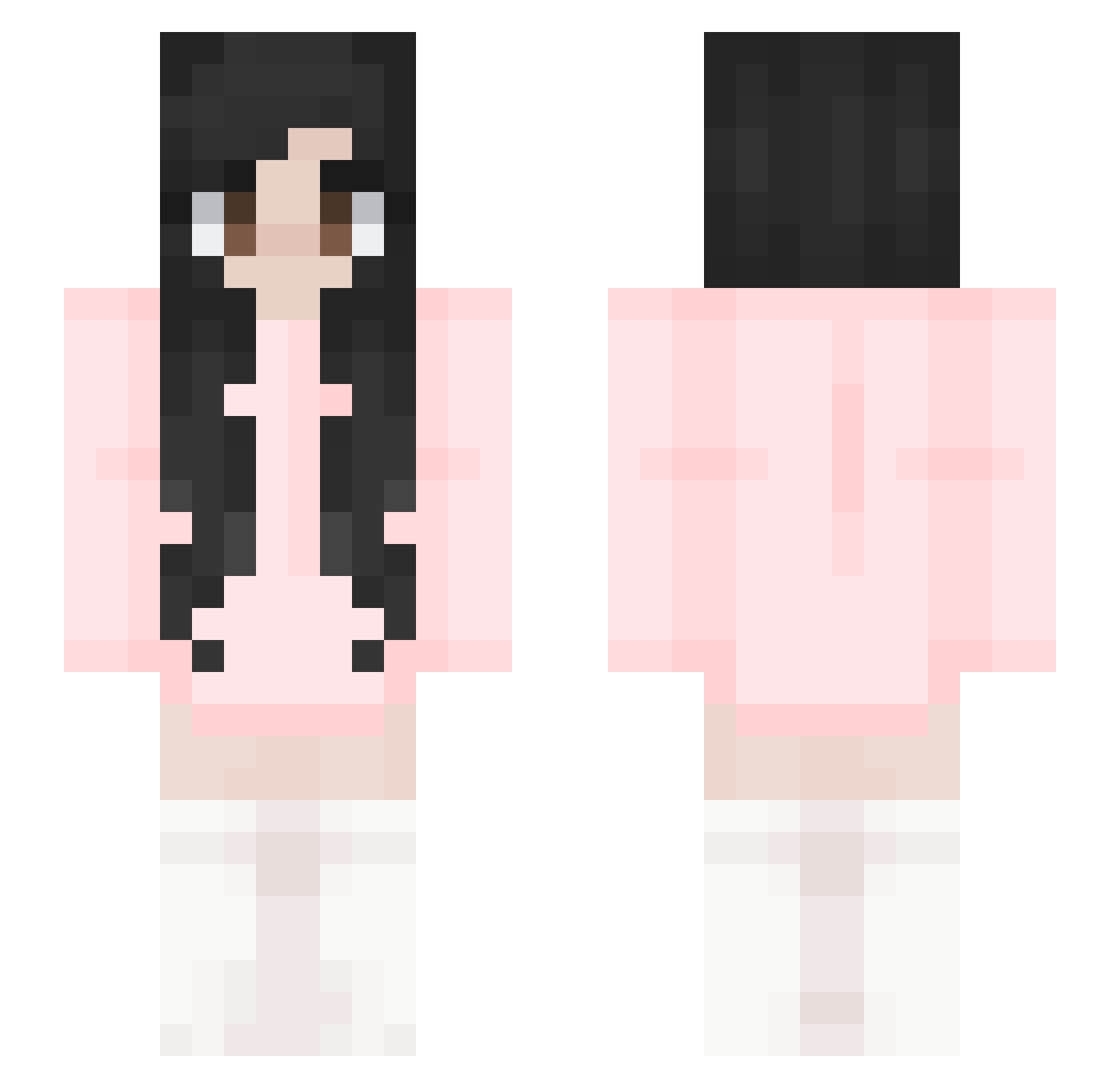 Elena Minecraft skin, front and back view