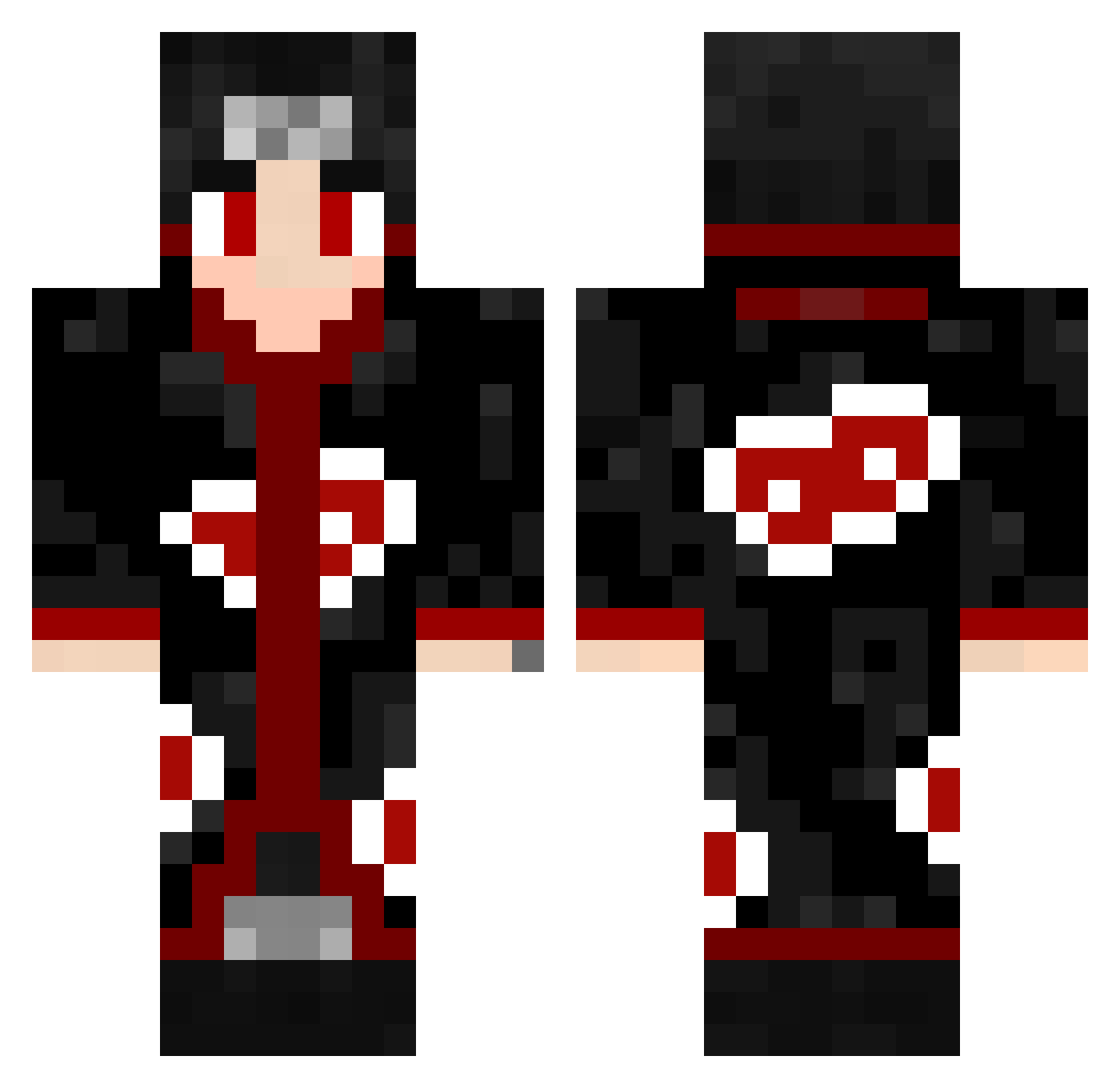 SoaraID Minecraft skin, front and back view