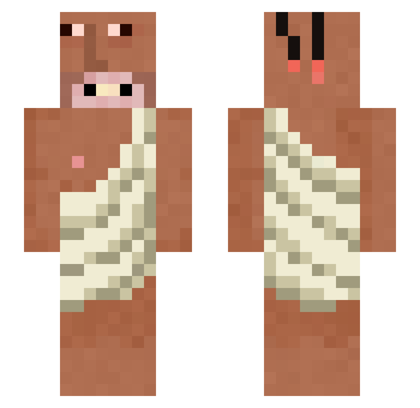 GiantGiraffe26 Minecraft skin, front and back view