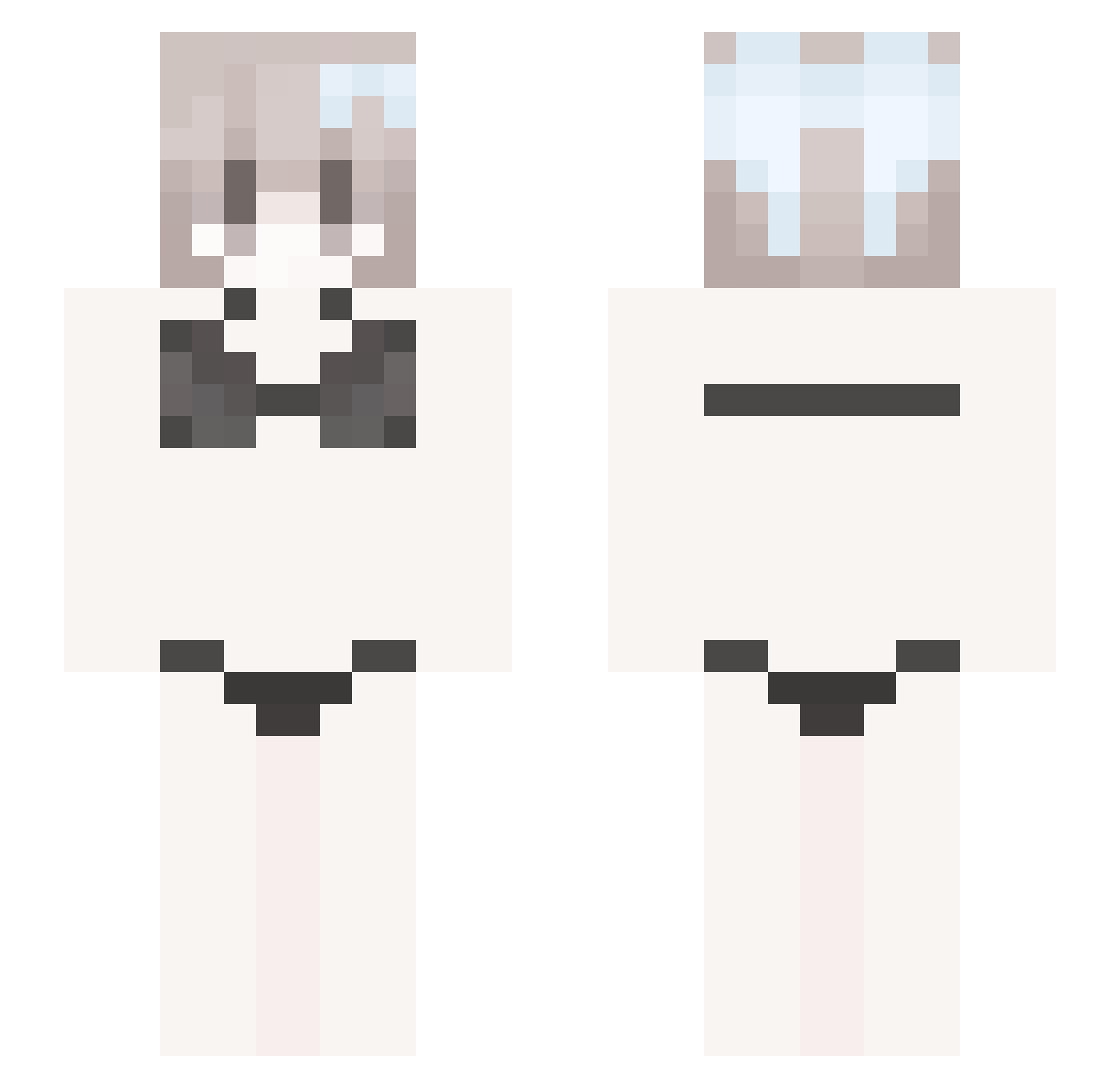 Rokakaaa Minecraft skin, front and back view