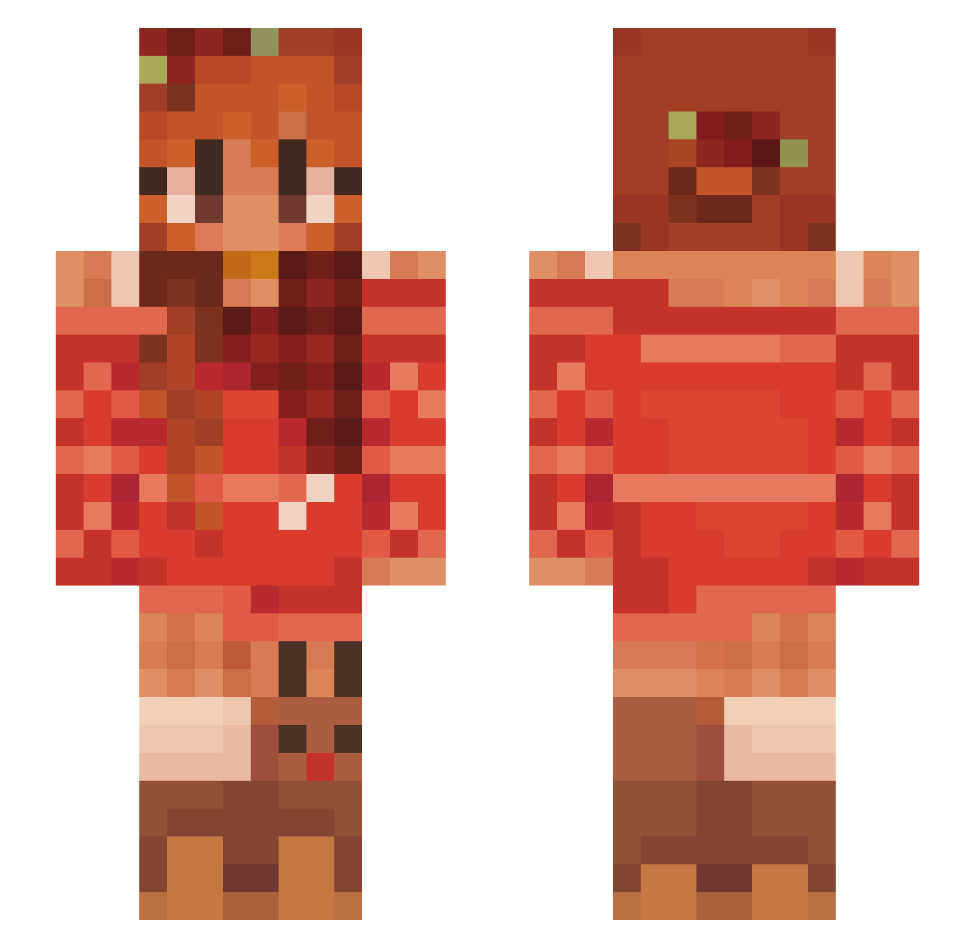 amandalovesyou Minecraft skin, front and back view