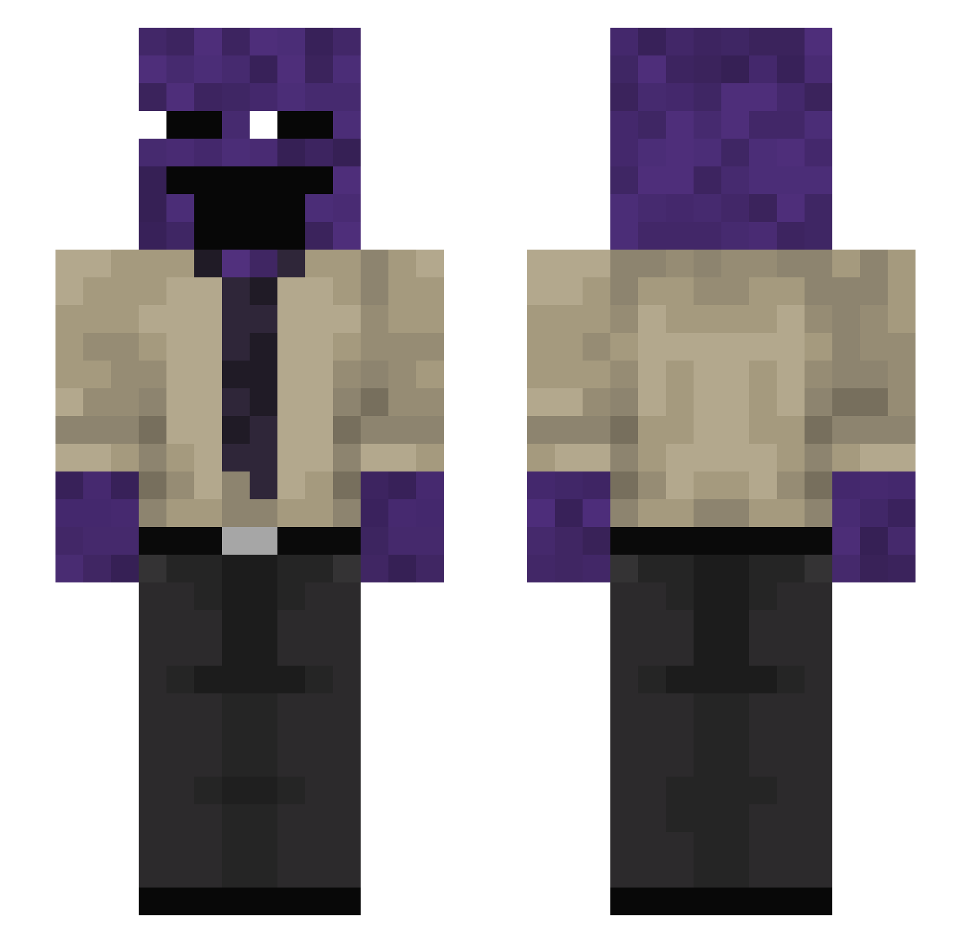 Aksouu Minecraft skin, front and back view