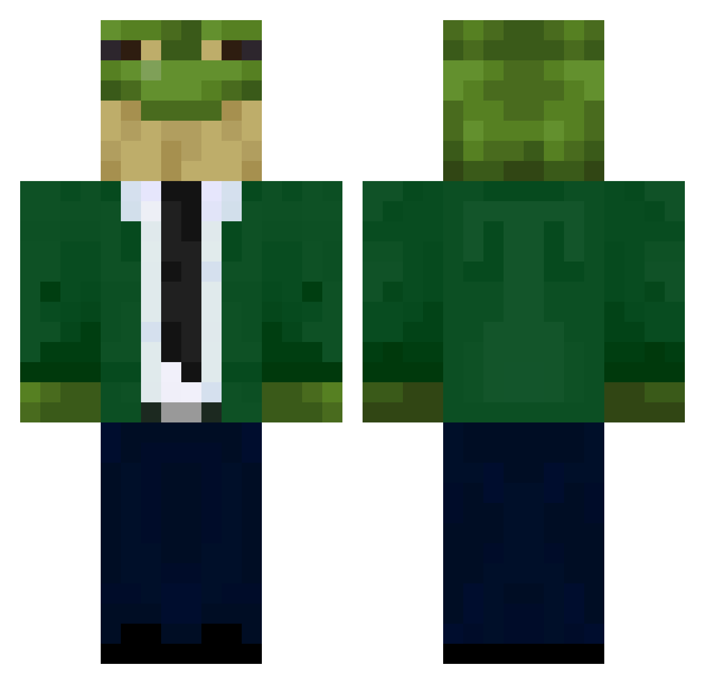 Sir_Nuqqet Minecraft skin, front and back view