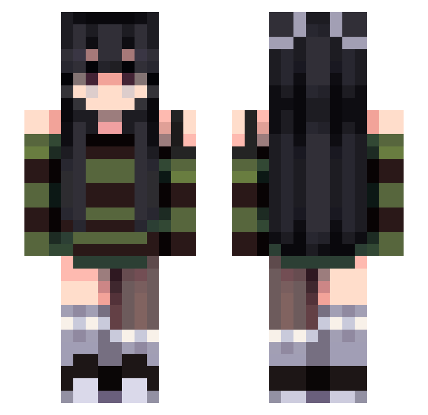Laceybxby Minecraft skin, front and back view