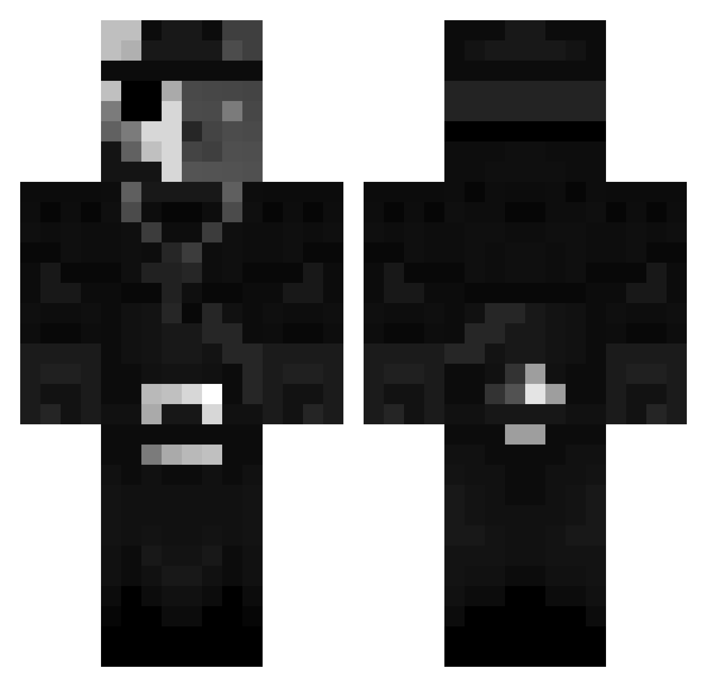 Ginthur Minecraft skin, front and back view