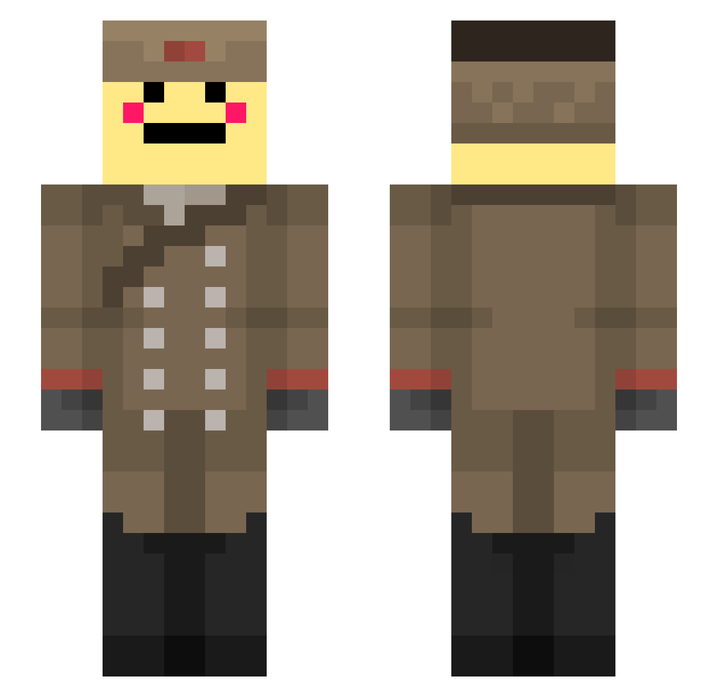 Ayogem Minecraft skin, front and back view