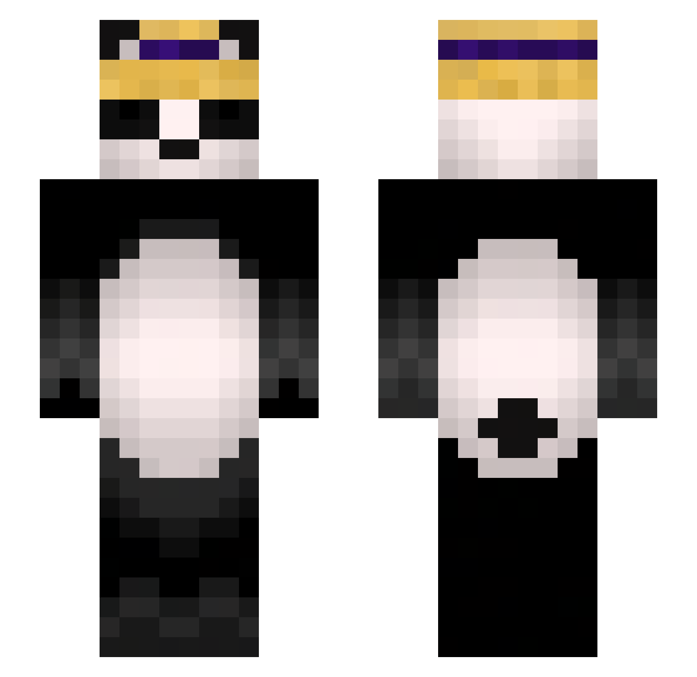 WickedPanda420 Minecraft skin, front and back view