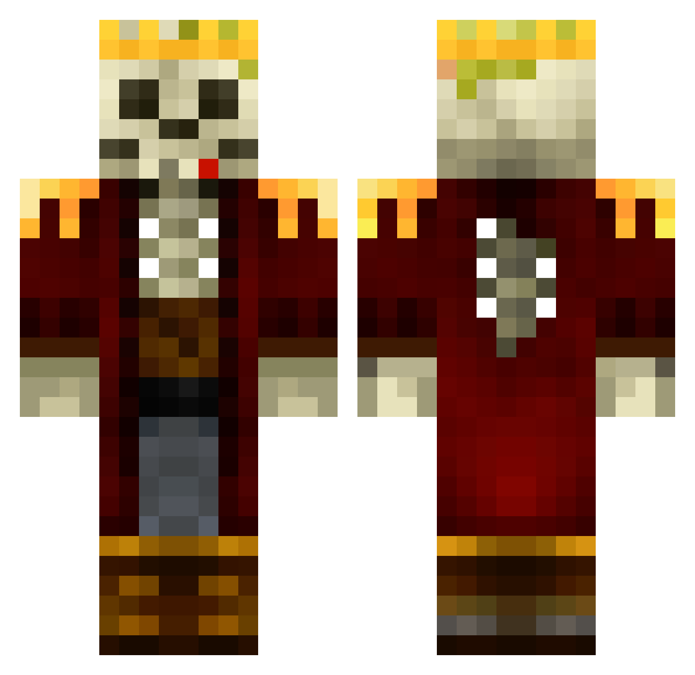 NoXAr3s Minecraft skin, front and back view