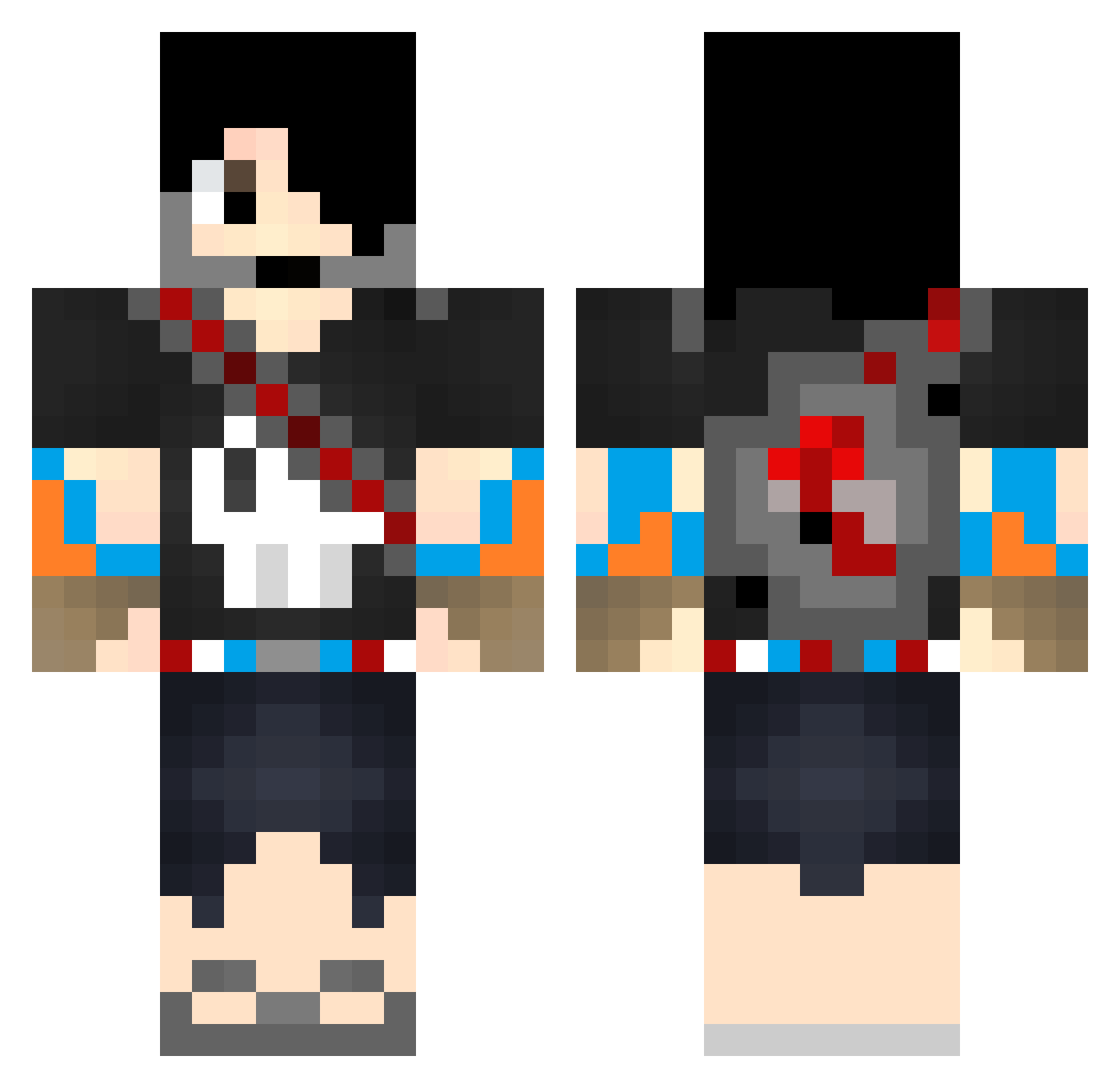 highroads Minecraft skin, front and back view