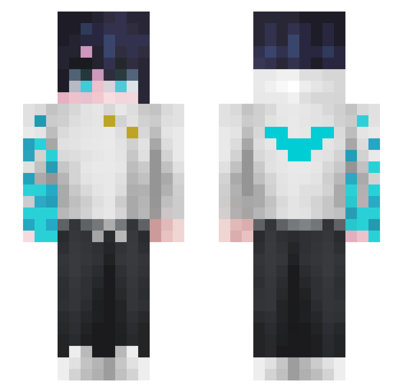 Yvura Minecraft skin, front and back view