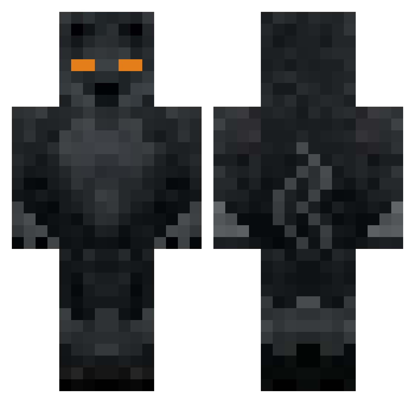 9locknine Minecraft skin, front and back view