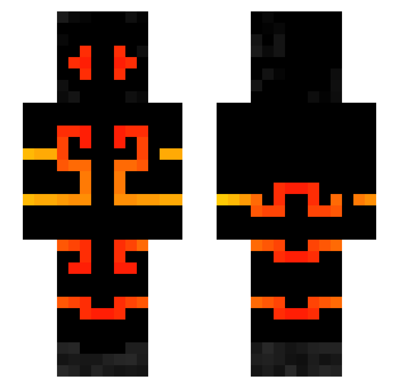 TSmajin Minecraft skin, front and back view