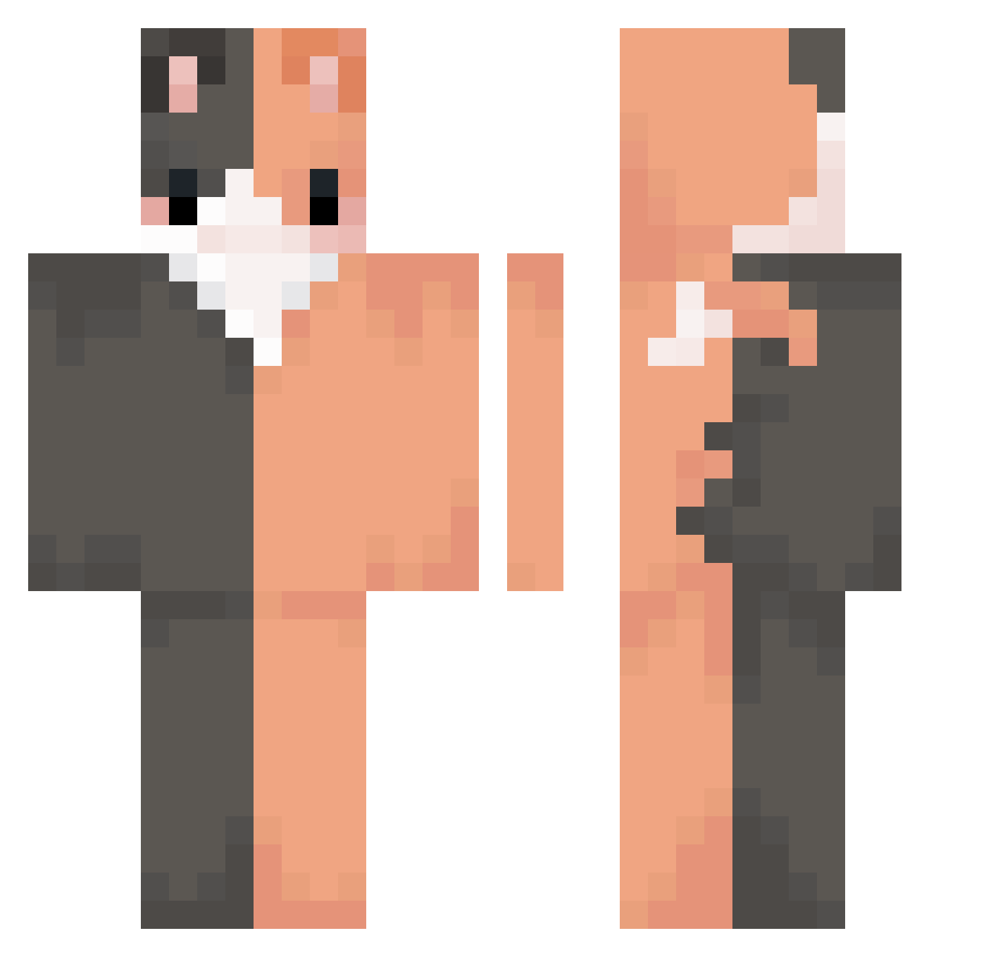 zoaffe Minecraft skin, front and back view