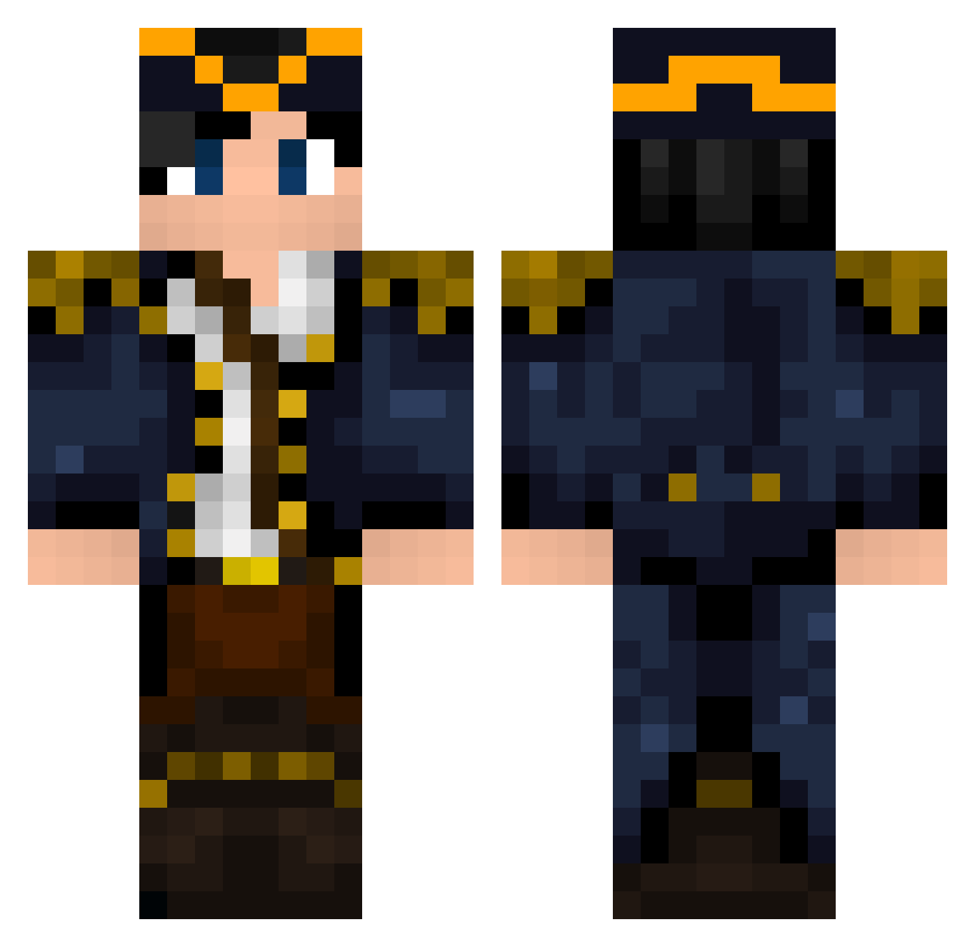 Diffusible Minecraft skin, front and back view