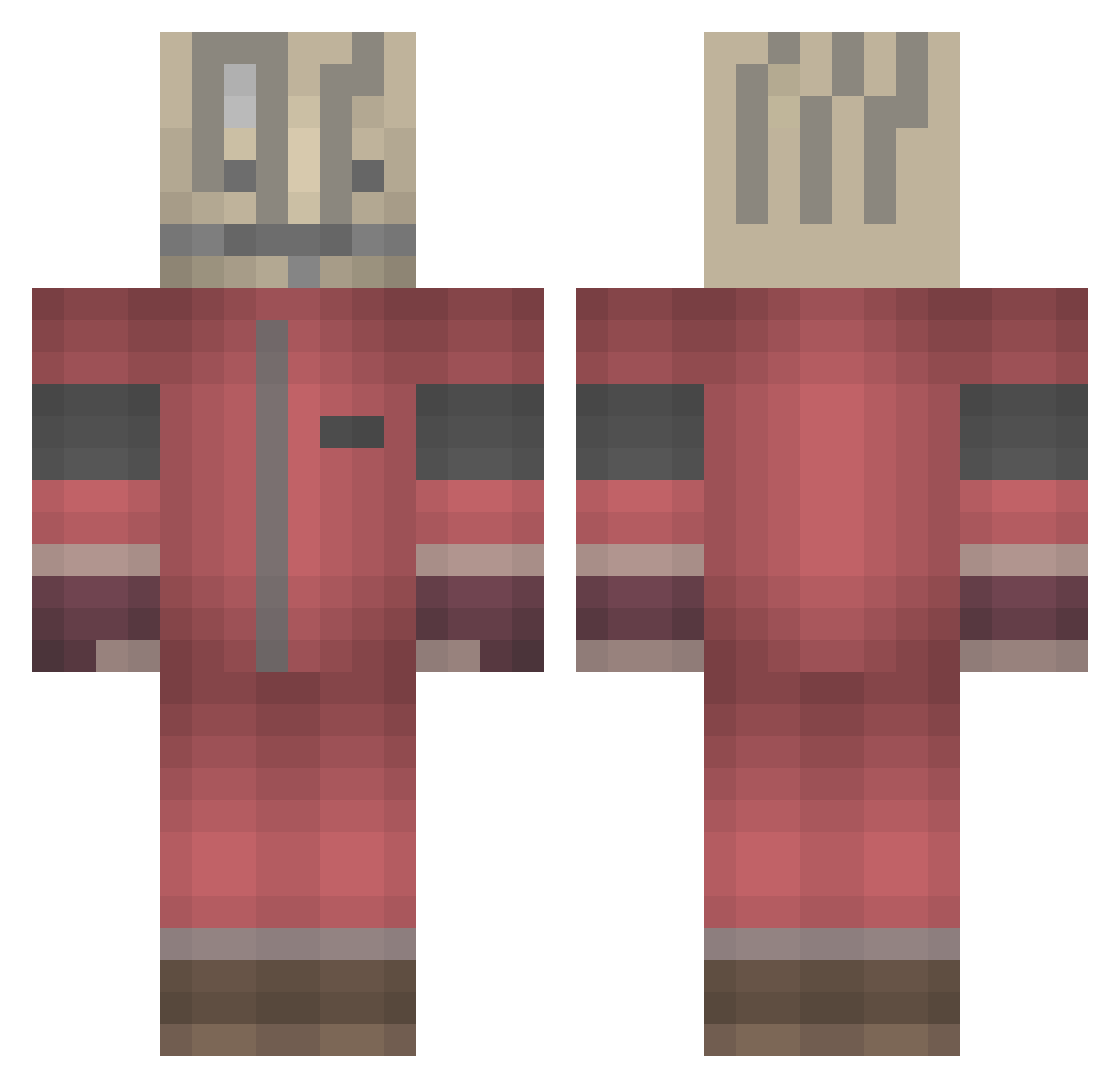 Getas Minecraft skin, front and back view