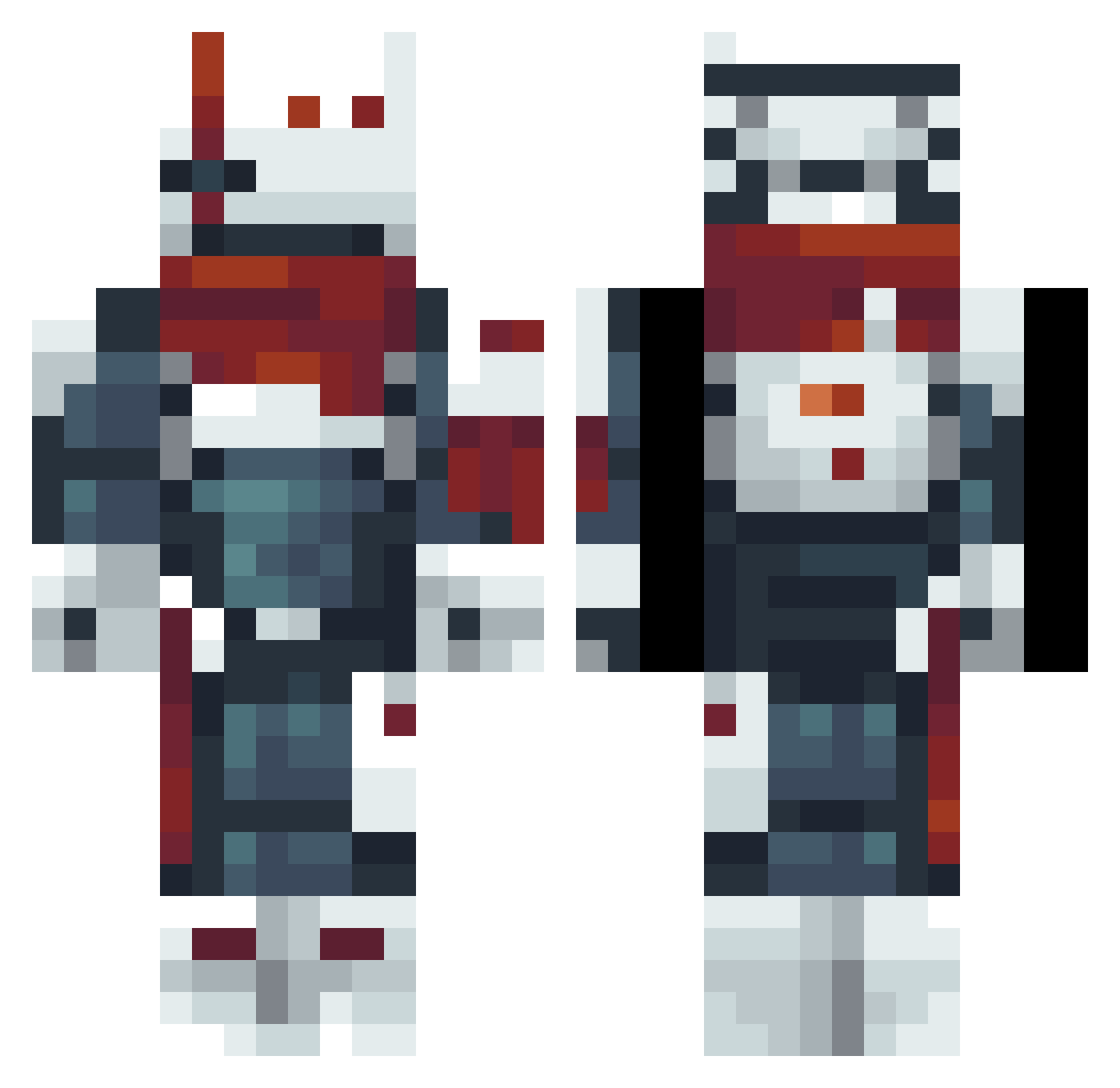 shiba64 Minecraft skin, front and back view