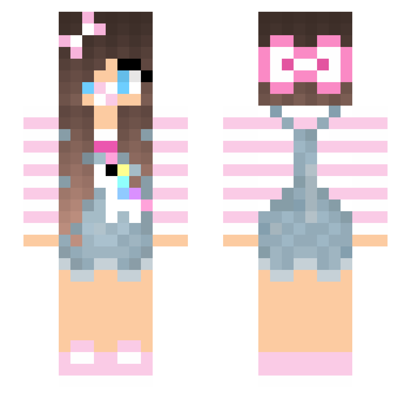 Angie Minecraft skin, front and back view