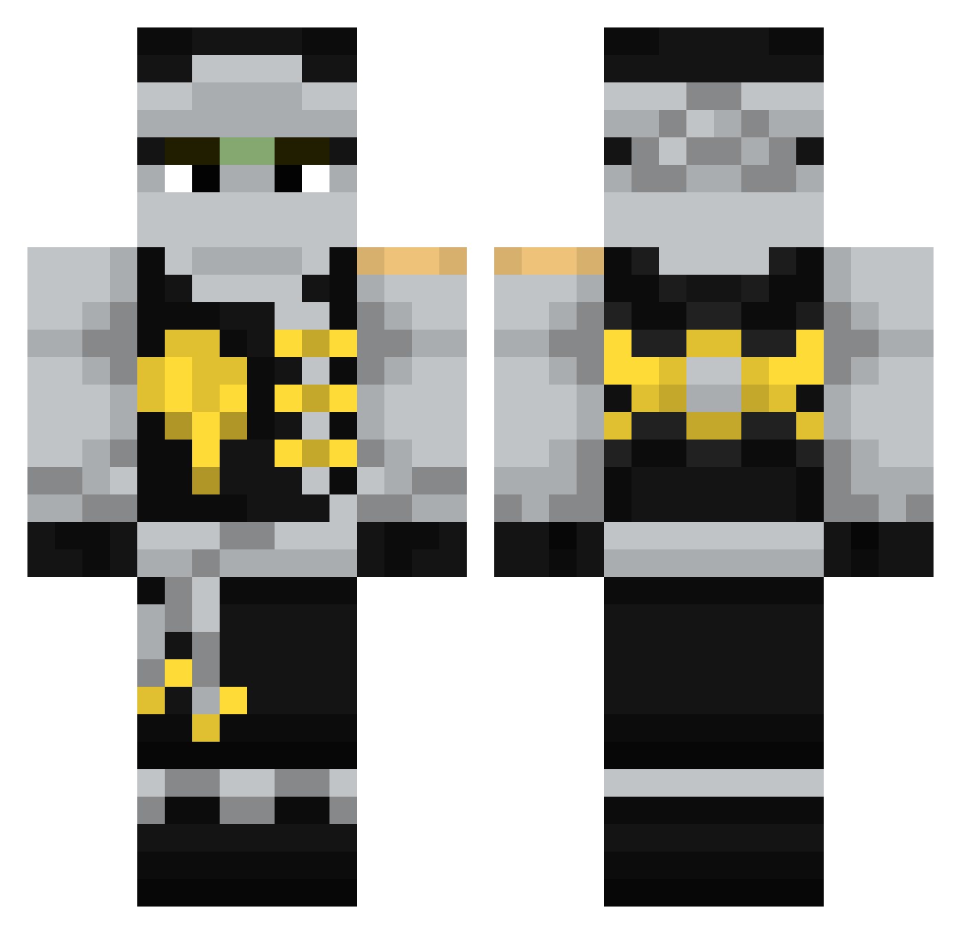 Antix_o Minecraft skin, front and back view