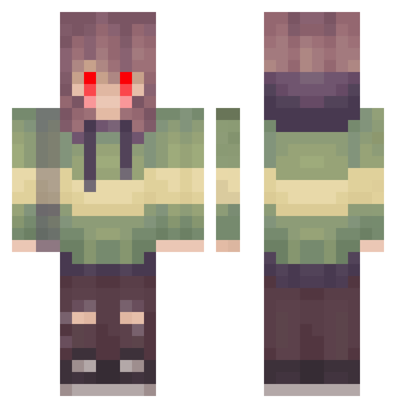 ImaCatGamer Minecraft skin, front and back view