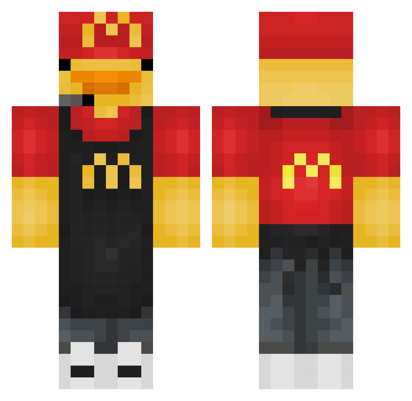 NotDuckyYt Minecraft skin, front and back view