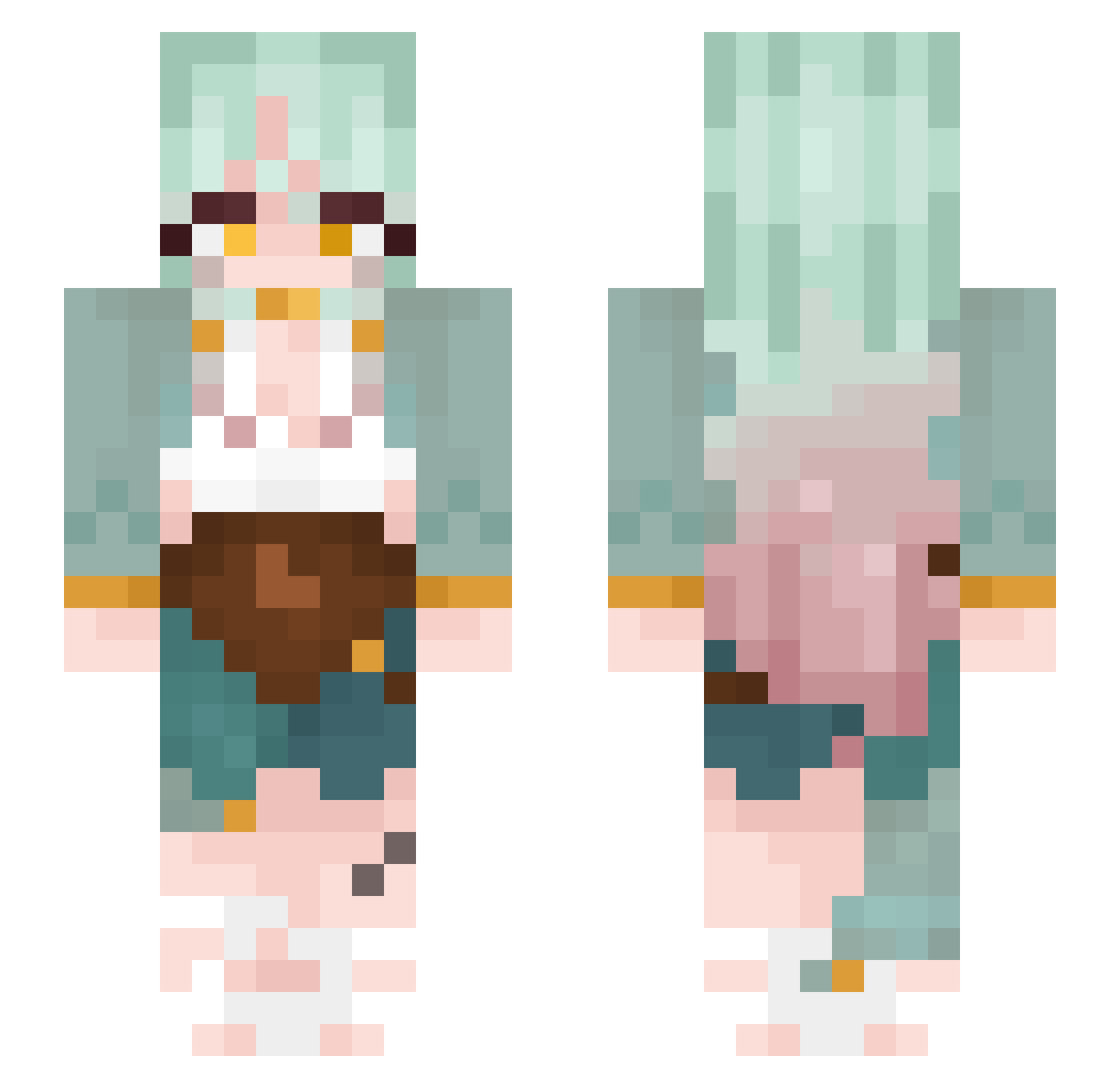 TerriblePaint Minecraft skin, front and back view