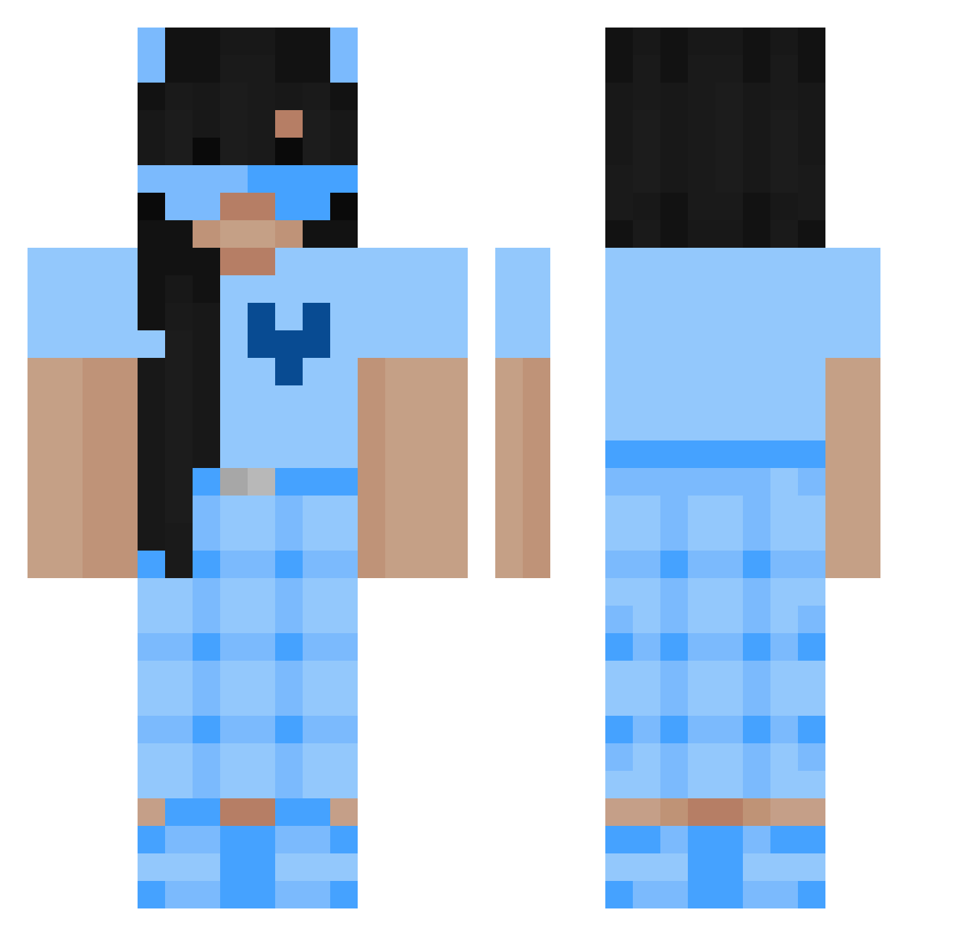 Sv2Fox4m6 Minecraft skin, front and back view
