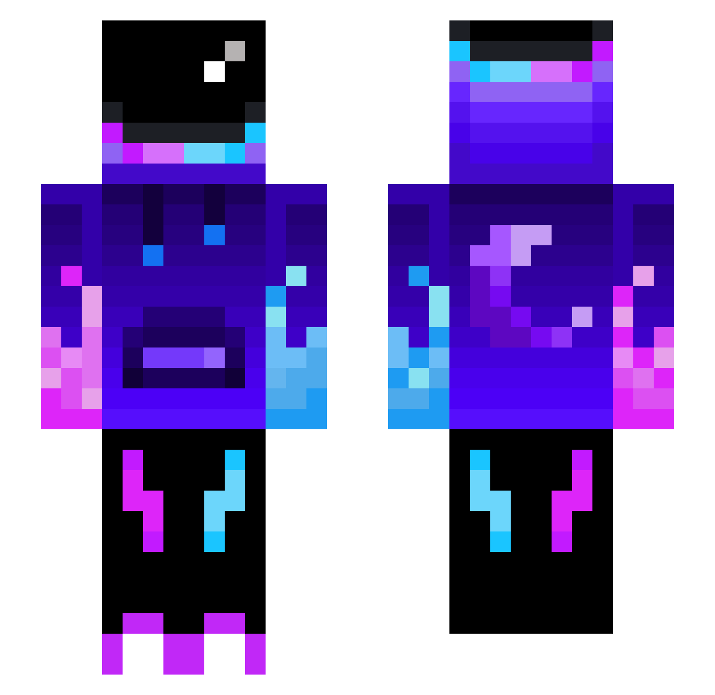 ruahx51 Minecraft skin, front and back view
