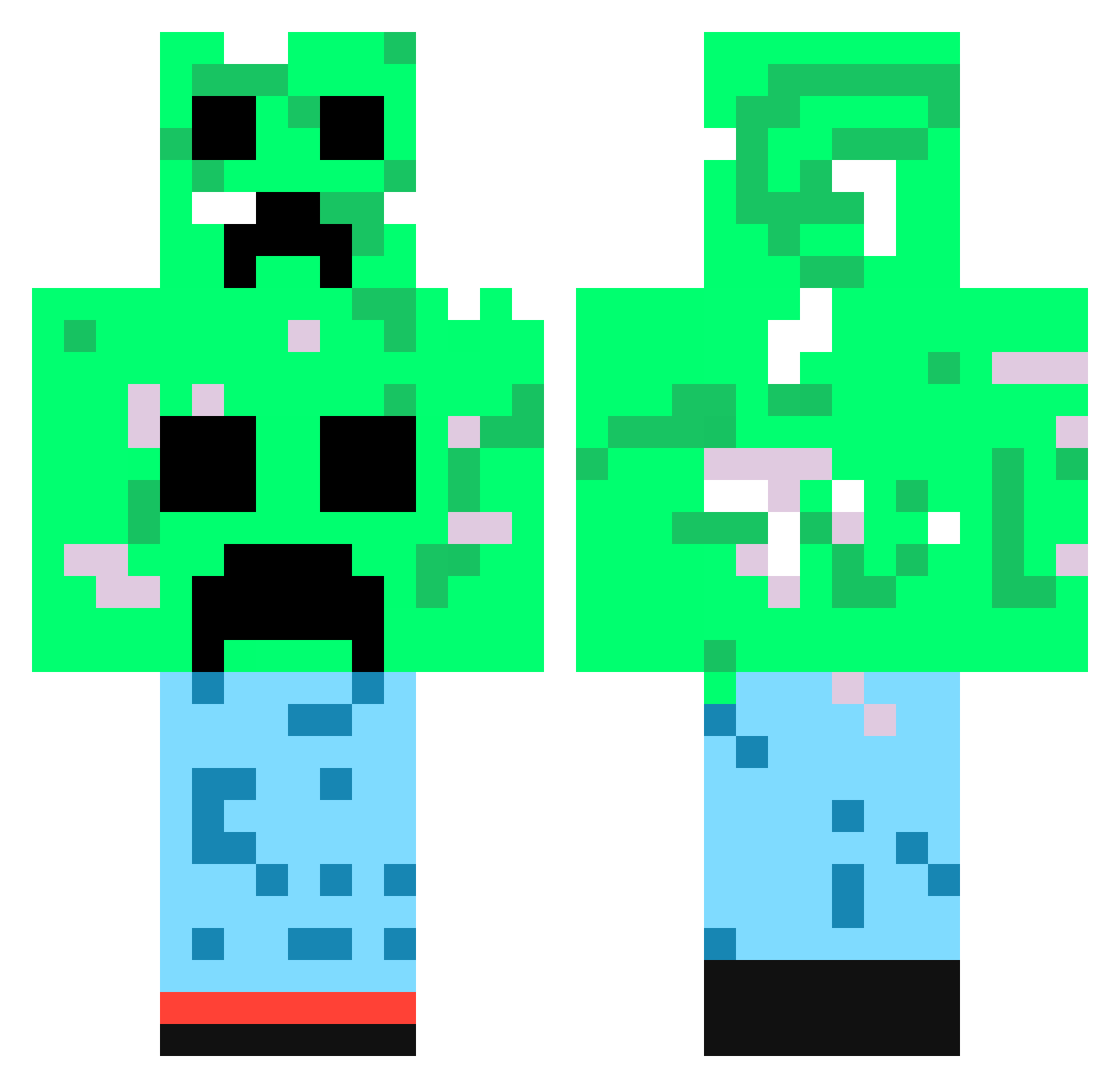 thunder1341 Minecraft skin, front and back view
