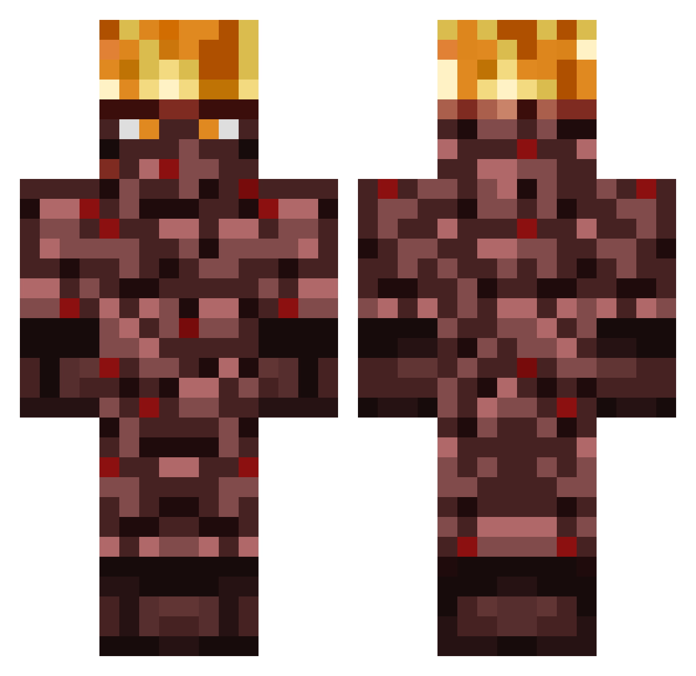 ErikTheKing312 Minecraft skin, front and back view
