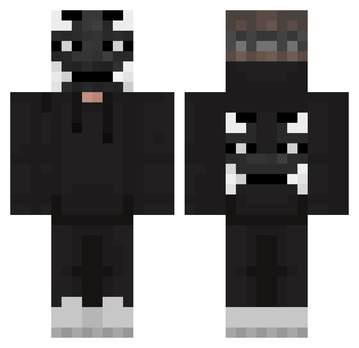 Reksioni Minecraft skin, front and back view